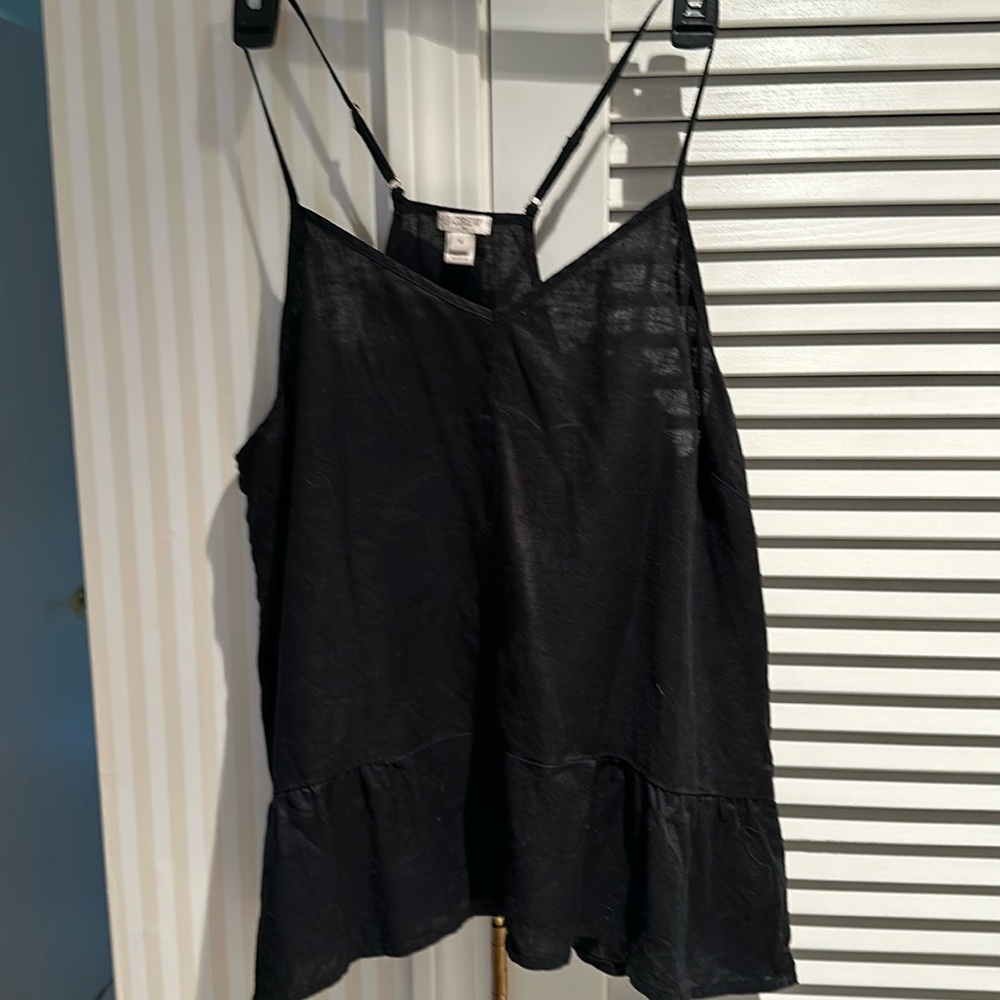 J Crew black linen blouse, Sz 14